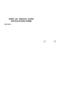 Kent 16+ Travel Card Application Form
