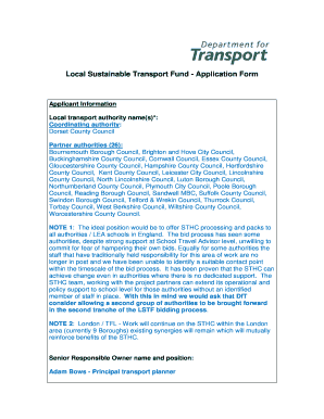 Local Sustainable Transport Fund Application Form