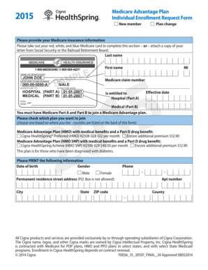 2015 Medicare Advantage Plan Enrollment Form