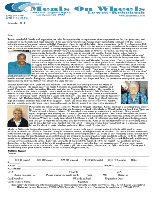 Meals on Wheels Donation Form