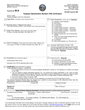 South Dakota Substitute W-9 Form