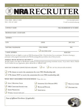 NRA Recruiter Application Agreement