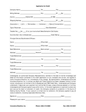 Credit Application Form