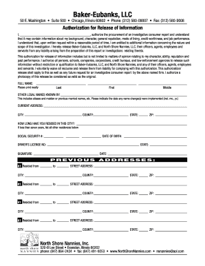 Authorization for Release of Information