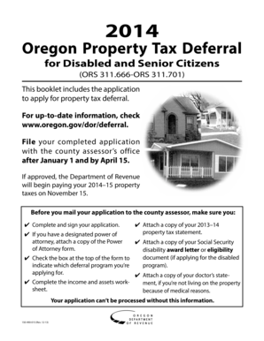 Oregon Property Tax Deferral Application