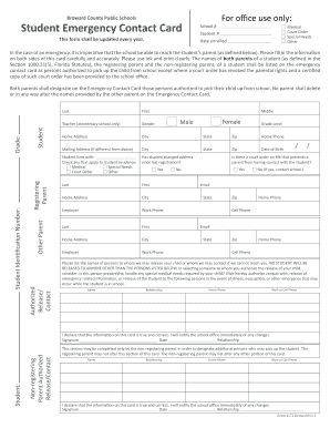 Registration emergency card - Deerfield Beach High School - deerfieldbeachhigh