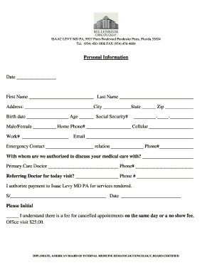 Patient Information and Authorization Form