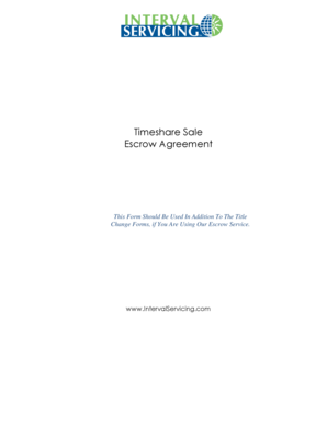 Timeshare Sale Escrow Agreement