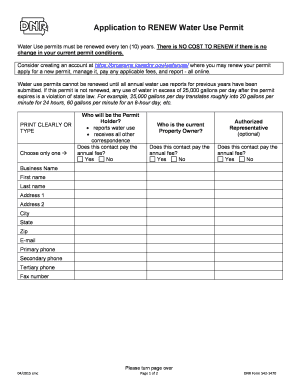 Iowa Water Use Permit Renewal Application