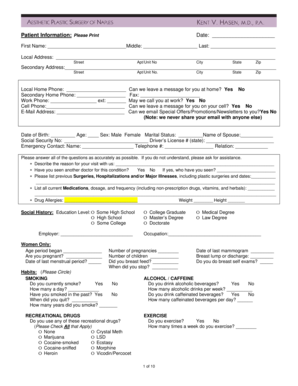 Patient Medical History Form