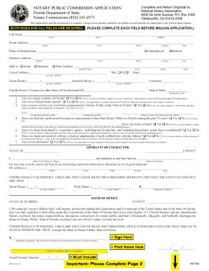 Florida Notary Public Commission Application