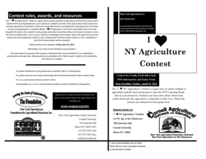 I NY Agriculture Contest Entry Form