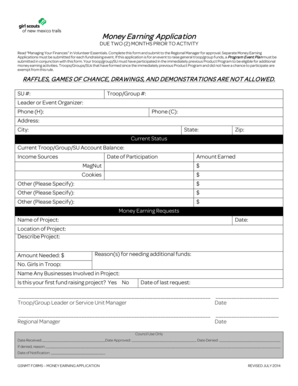 Girl Scouts Money Earning Application