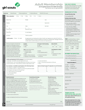 Girl Scouts Adult Membership Application
