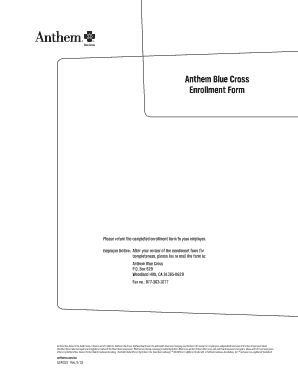 Anthem Blue Cross Enrollment Form