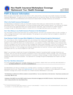 Health Insurance Marketplace Coverage Notice