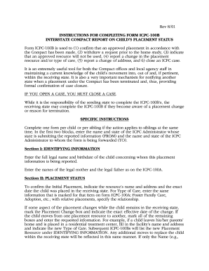 Interstate Compact Report on Child's Placement Status