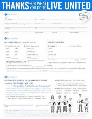 United Way Donation Form