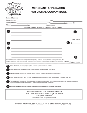 Merchant Application for Digital Coupon Book