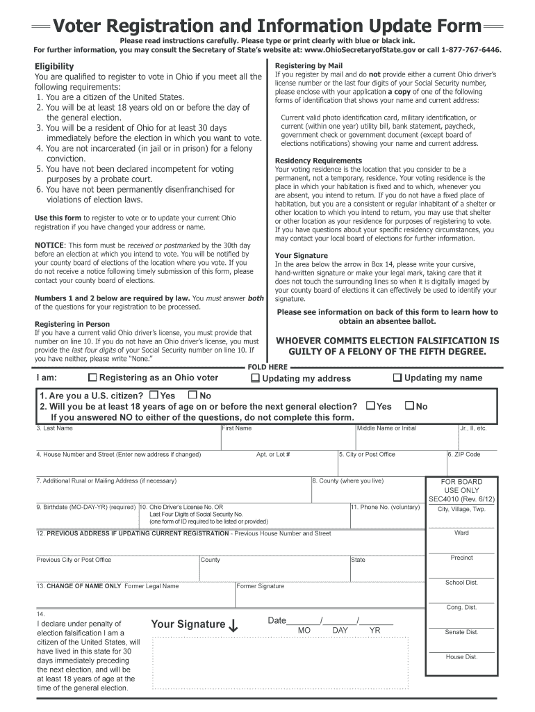 ohio voter registration information Preview on Page 1