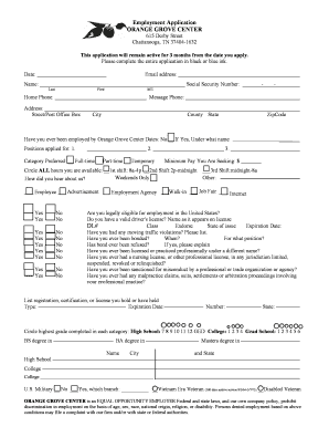 Employment Application Form
