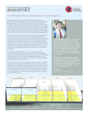 Cambridge University Sports Centre Donation Form