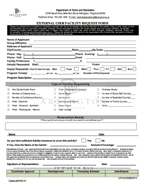 Arlington County Facility Request Form