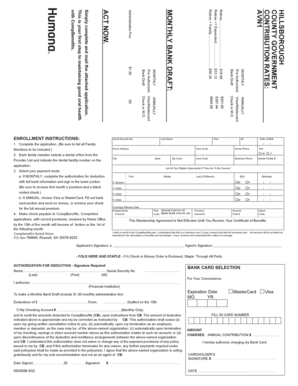 Hillsborough County Dental Vision Enrollment Form