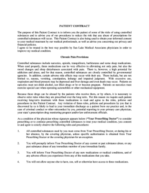 Patient Contract for Controlled Substances