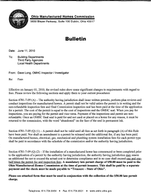 Ohio Manufactured Home Permit Application