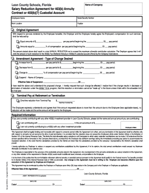 Salary Reduction Agreement for 403(b) Annuity