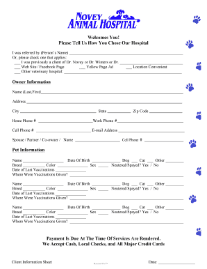 Canine Vaccination Consent Form