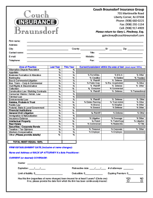 Law Firm Insurance Application Form