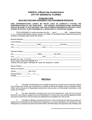 Condominium Sale and Purchase Agreement