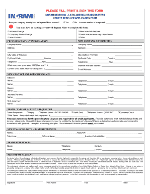 Ingram Micro Reseller Application Form