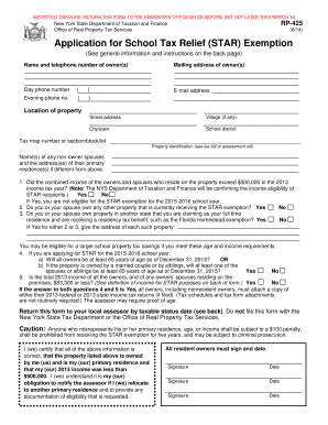 New York STAR Exemption Application