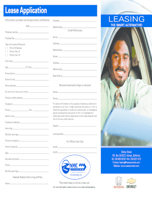Vehicle Lease Application