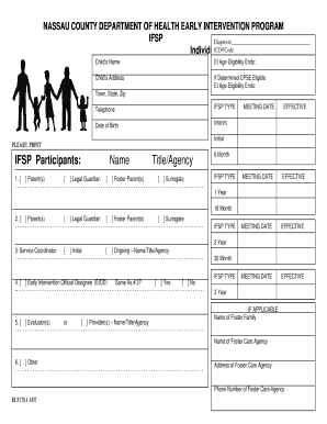 Nassau County Early Intervention IFSP Form