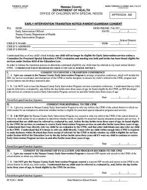 Early Intervention Transition Notice