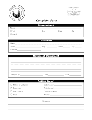 Complaint Form