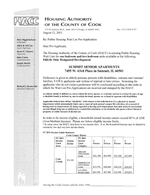 Public Housing Wait List Pre-Application