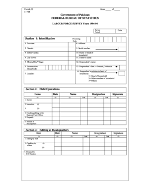 Labour Force Survey Form