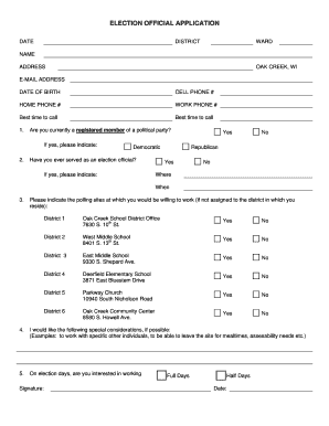 Election Official Application