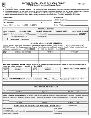 TERMS Security Access Request Form