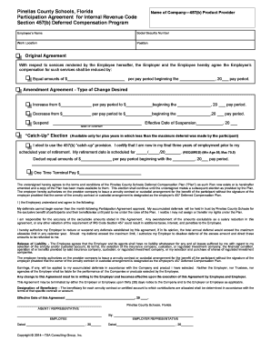 Pinellas County Schools 457(b) Deferred Compensation Agreement