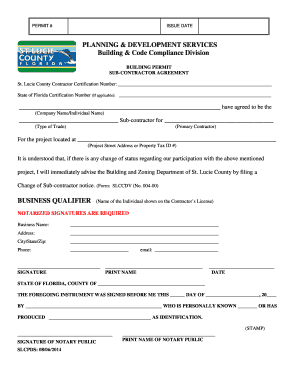Florida Subcontractor Agreement