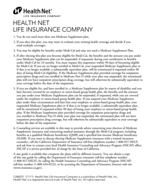 Health Net Medicare Supplement Enrollment Form