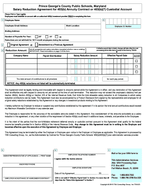 Salary Reduction Agreement for 403(b) Annuity Contract