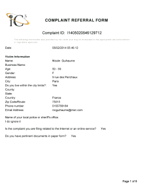 Complaint Referral Form