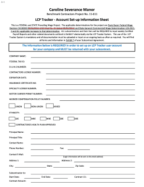 California Public Works Contractor Account Setup Form